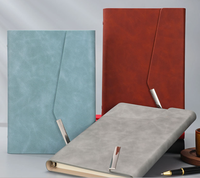 2025 nouveau magnétique de haute qualité A5 trois volets cahier à feuilles mobiles en cuir PU affaires classeur cahier planificateur logo personnalisé coffret cadeau