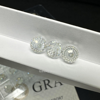 Wuzhou personnalise les perles sphériques de Moissanite en vrac à facettes diamant coupe ronde perles de pierre chaîne de boule de Moissanite