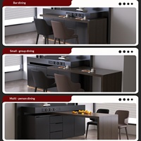 Table de salle à manger rectangulaire pivotante avec armoire intégrée, table de cuisine rétractable tout-en-un pour la maison, table de salle à manger haut de gamme moderne pour hôtel
