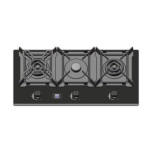 Verre trempé <span class=keywords><strong>60</strong></span> <span class=keywords><strong>cm</strong></span> de largeur 3 brûleurs à gaz plaque de cuisson intégrée avec support de casserole lourd sur la table de cuisson - Product Image 6