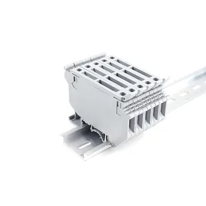 JUK 5-HESILED grigio 24V 24-12 AWG 0.2-4mm alimentazione a leva attraverso fusibile montato a pannello a vite con morsettiera a guida din a led