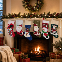 DA-650 Nouvelles décorations de Noël brodées, ornements suspendus, chaussettes de Noël