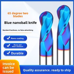 2 lưỡi 65 độ cacbua vonfram thép bóng cuối nhà máy đôi lưỡi r-cutter thẳng Shank ticn tráng <span class=keywords><strong>CNC</strong></span> ODM tùy chỉnh - Product Image 5