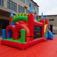 Château gonflable avec toboggan, parcours d'obstacles coloré pour enfants, maison de saut gonflable pour location de fête en plein air