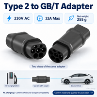 Adaptateur de charge pour véhicules électriques 32A Type 2 vers GB/T, monophasé 230V AC, neuf, pour voitures électriques chinoises