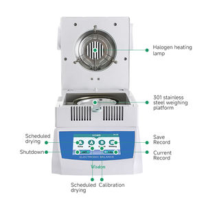 SABEDORIA EB-W-HM Series halogênio umidade analisador-0.001g resolução 5 "touch screen & aquecimento 160 °C - Product Image 3