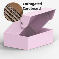 Boîte en carton rigide ondulé personnalisée, biodégradable, rose, colorée, avec logo estampé à chaud, pour l'emballage alimentaire, sushis, gâteaux, desserts, à emporter