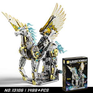 MJ 13106 Ensemble <span class=keywords><strong>de</strong></span> blocs <span class=keywords><strong>de</strong></span> construction mécaniques éducatifs en plastique <span class=keywords><strong>Licorne</strong></span> Jouet pour enfants Cadeau Vente en gros - Product Image 4