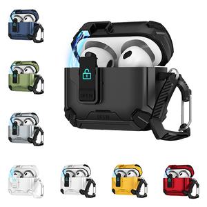 Estuche protector para auriculares a prueba de golpes con armadura de interruptor automático magnético + gancho para <span class=keywords><strong>Apple</strong></span> <span class=keywords><strong>Airpods</strong></span> 4 ANC / 3 / 2 / Pro 2 / Pro - Product Image 2