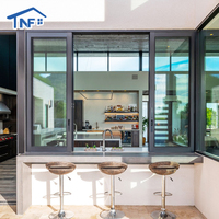 Fenêtres coulissantes modernes sur mesure à rupture de pont thermique, cadre en alliage d'aluminium, sécurité, fenêtres coulissantes de cuisine pour villa, hôtel