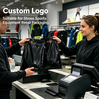 Sac de shopping personnalisé avec logo découpé, poignée renforcée, fond renforcé, sac en plastique pour chaussures, équipement sportif, emballage de vente au détail