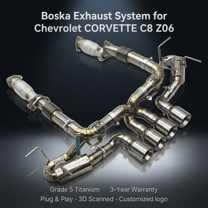 Pot d'échappement OEM Boska Downpipe Catback pour Chevrolet CORVETTE C8 Z06 2019-2025, tuyaux en titane légers - Product Image 1