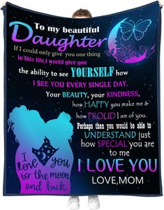 Coolim Gift Mom, Manta de Regalo de Mamá a su <span class=keywords><strong>Hija</strong></span>, Regalos de Halloween, Navidad y <span class=keywords><strong>Cumpleaños</strong></span> para <span class=keywords><strong>Hija</strong></span> 50" x 40" - Product Image 1