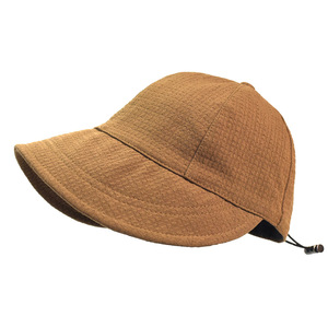 Fisherman's Hat Sun Protection Breathable Cotton Baseball Cap For Women Outdoor Spring Summer Casual Solid Color Coffee - Product Image 3
