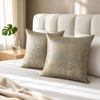 Housses de coussin en velours estampé en aluminium de qualité supérieure, motif doré, ultra douces, respectueuses de la peau, pour un design intérieur luxueux