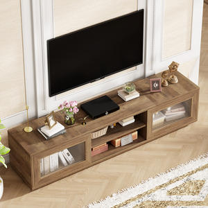 Soporte de <span class=keywords><strong>TV</strong></span> moderno personalizado con puertas correderas y gabinete de almacenamiento Gabinete de <span class=keywords><strong>TV</strong></span> de madera rústica para sala de estar Dormitorio - Product Image 3