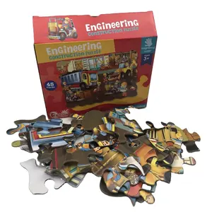 Rompecabezas de Ingeniería y Construcción de 45 Piezas, Rompecabezas de Papel con Dibujos Animados, Juguete Educativo DIY para Niños - Product Image 1
