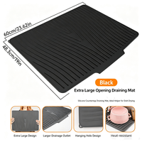 Tapis de séchage de vaisselle et dessous de plat multifonction en silicone, pliable, gain de place, protection de comptoir de cuisine, séchage rapide, tapis pour la maison et le bar