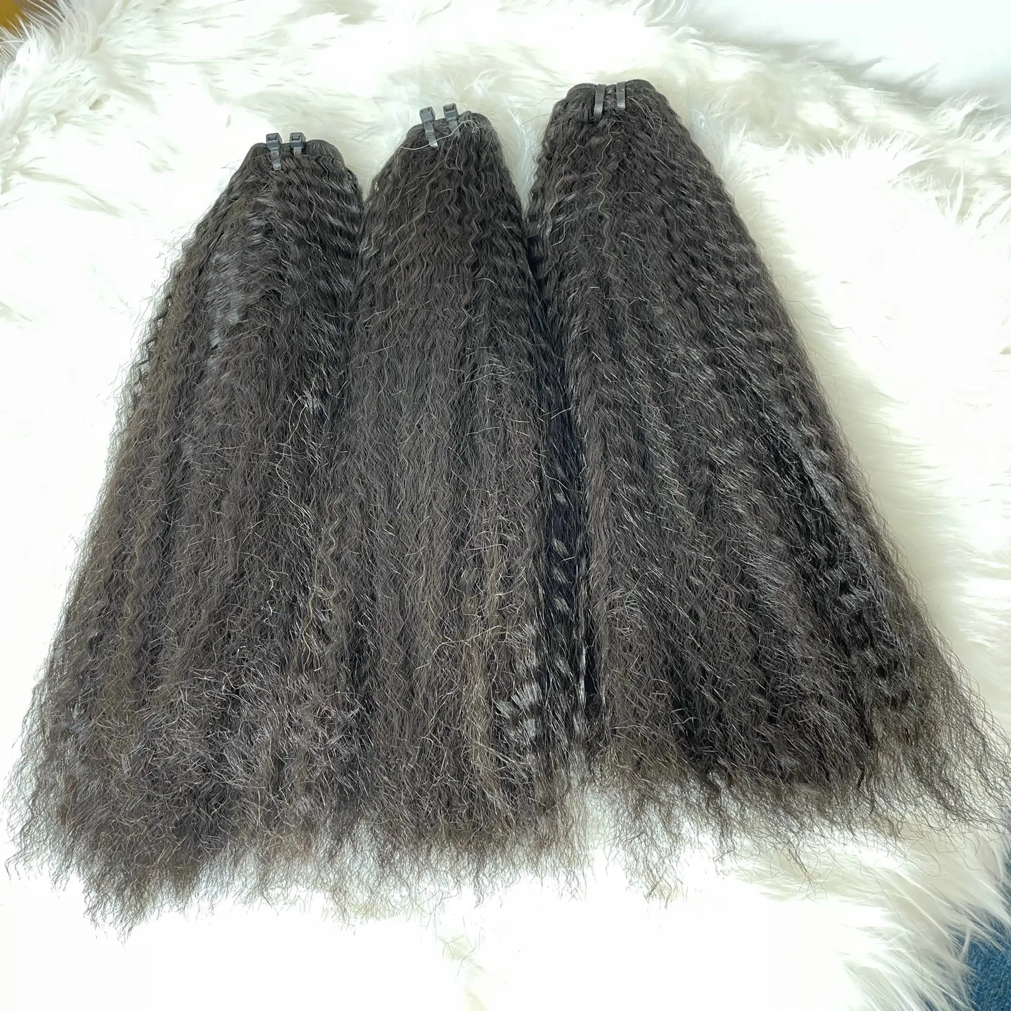 Cheveux crépus raides génie trame Vietnam fabricant professionnel armure cheveux beaucoup de texture OEM longueur cheveux de haute qualité