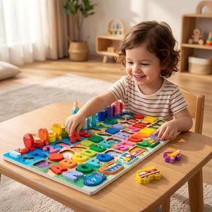 Jeu de puzzle en bois 6-en-1, jouet de <span class=keywords><strong>pêche</strong></span>, jeu de correspondance des formes, <span class=keywords><strong>jouets</strong></span> éducatifs sensoriels Montessori pour enfants, garçons et filles - Product Image 2