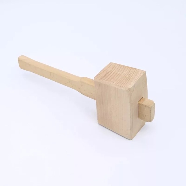 Leathercraft Wooden Mallet – Beech Hardwood Round Head – For Leatherworking, Wood Carving & DIY
