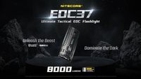 Senter Nitecore EDC37 8000 Lumens Bentuk Pipih Pengisian Cepat USB-C dengan Layar OLED Digital