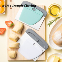 Outil de pâtisserie durable 2 en 1, accessoires de pâtisserie, coupe-pâte en silicone, grattoir à pâte