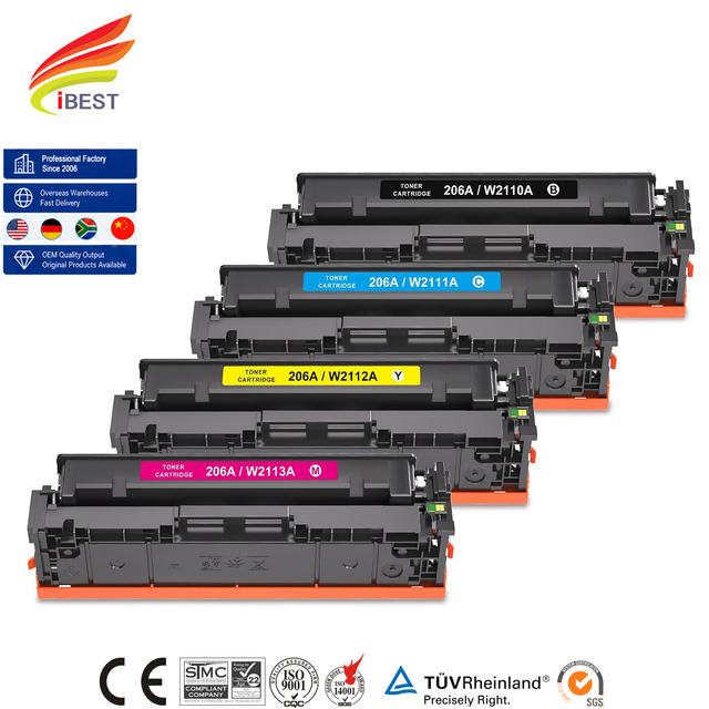 Compatible HP 206A 206X W2110A W2111A W2112A W2113A Toner Cartridge for HP Color LaserJet Pro M255dw M255nw MFP M282nw Tonner