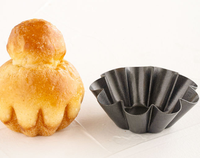 Moule à tartelette miniatures épaissi et cannelé, antiadhésif, en forme de fleur, pour pudding, cupcakes et pâtisseries