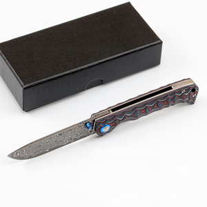 Coltelli Tattici Pieghevoli Personalizzati all'Ingrosso con Lame in Acciaio Damascato per Caccia, Sopravvivenza, Campeggio - Product Image 5