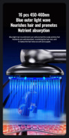 Masseur capillaire à lumière rouge et bleue à double spectre précis pour apaiser le cuir chevelu et revitaliser la croissance des cheveux, brosse pour la croissance des cheveux, peigne pour la croissance des cheveux