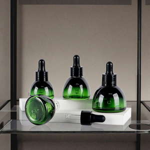 ขวดแก้วน้ำมันหอมระเหยสีเขียว15มล. 20มล. 30มล. พร้อมหลอดหยดขวดแก้วเปล่าขนาดเล็กสำหรับการดูแลผิว - Product Image 1