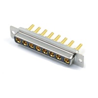 D-SUB 8W8 Female connector cup pin type straight gold pin high current solder for cable assy