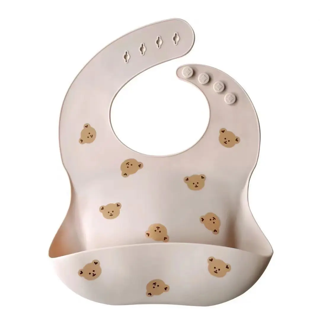 Hot Selling Silicone Baby Bib für Babies & Toddlers 6-72 Months Waterproof BPA Free Cartoon Bear Easy Clean