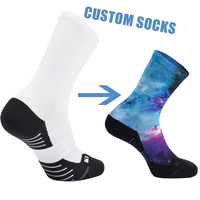 Chaussettes de course unisexes imperméables à compression avec design 3D imprimé et semelle en tissu éponge, prix d'usine