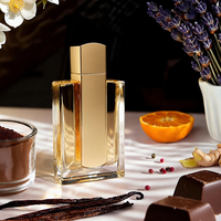 Flacon de parfum carré de luxe en verre, notes musicales, flacon pulvérisateur doré, emballage cosmétique transparent vide avec pompe