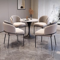Ensemble table à manger moderne de luxe nordique ronde ovale 4 places en pierre frittée pour petit appartement meubles de salle à manger