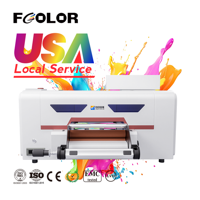 Fcolor Printing 42cm A2 A3 All in 1 Mini Roll to Roll UV DTF Sticker Printer Machine with Laminator AB Film
