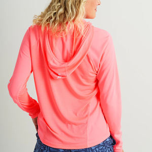 เสื้อตกปลาแบบแห้งง่าย UPF 50 + สีทึบเสื้อสีชมพู UPF 50เสื้อมีฮู้ดแขนยาวเสื้อตกปลาสำหรับผู้หญิงโลโก้ที่กำหนดเอง - Product Image 5