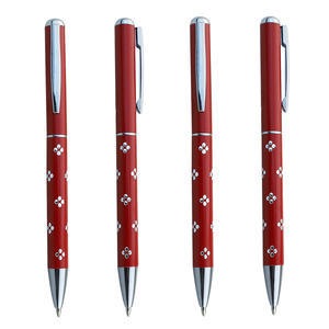 Logo personalizzato regalo per ragazze <span class=keywords><strong>penna</strong></span> <span class=keywords><strong>a</strong></span> sfera rossa <span class=keywords><strong>smalto</strong></span> fiore fortunato con 0.7mm di larghezza di scrittura <span class=keywords><strong>penna</strong></span> intera in metallo - Product Image 1