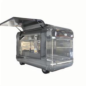 Camión <span class=keywords><strong>de</strong></span> <span class=keywords><strong>Comida</strong></span> Móvil Estable <span class=keywords><strong>de</strong></span> Cuatro Ruedas <span class=keywords><strong>de</strong></span> Acero Inoxidable con Gran Toldo para Servir, Máquina <span class=keywords><strong>de</strong></span> Espresso, Vitrina para Pastelería y Rastreo GPS - Product Image 3