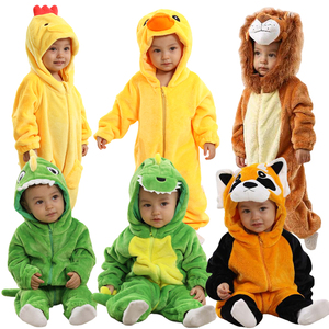 TONWHAR bebé 3D Animal con capucha mamelucos niños mono Unisex niños dinosaurio León pato Onesie - Product Image 1