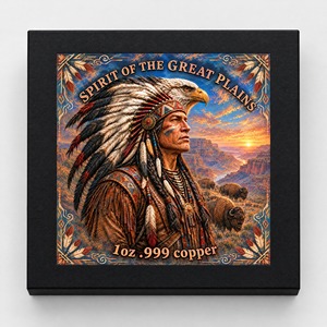 Pièce de monnaie commémorative en cuivre « <span class=keywords><strong>Grand</strong></span> <span class=keywords><strong>Chef</strong></span> des Peuples des Grandes Plaines » de collection, pièce souvenir, artisanat métallique avec coffret cadeau - Product Image 2