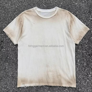 T-shirts d'été pour hommes, effet vintage délavé, coupe ample, t-shirt en coton personnalisé, t-shirt en coton surdimensionné pour hommes - Product Image 1