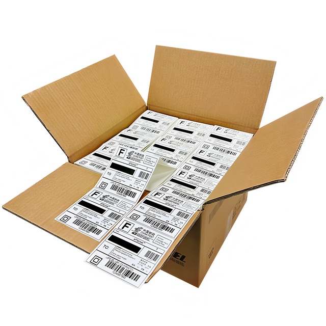 4X6 Inch Adhesive Paper Thermal Waterproof Oil Proof Scratch-Off Shipping Labels Folding Direct Factory Wholesale for Logistics