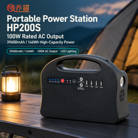 Station d'alimentation portable 146Wh 100W, alimentation 39600mAh AC DC USB, lumière LED, boussole pour le camping, les activités de plein air, les voyages et les situations d'urgence