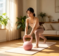 Kettlebell en fonte massif avec revêtement en caoutchouc, poignée antidérapante, poids libres pour l'entraînement CrossFit, usage commercial en salle de sport