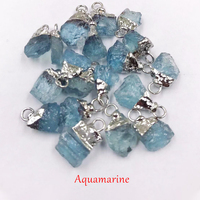Collier Boucles d'Oreilles en Pierre Naturelle Irrégulière, Bijoux Pendentif Brut, Gemme Cristalline Brute, Pendentif Breloque Pierre de Naissance en Gros