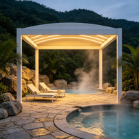 Pergola en aluminium avec toit en tissu, auvent imperméable, abri d'ombrage sur mesure autoportant pour patio, jardin, cour arrière, hôtel - Fournisseur de pergolas
