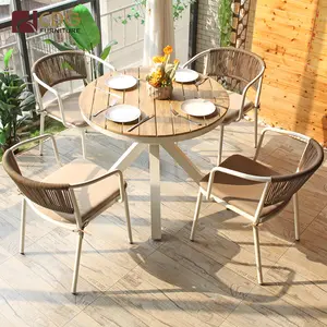 Struttura in metallo e tavolo da tavolo con bordo PS mobili da esterno ristorante tavolo da pranzo mobili da giardino